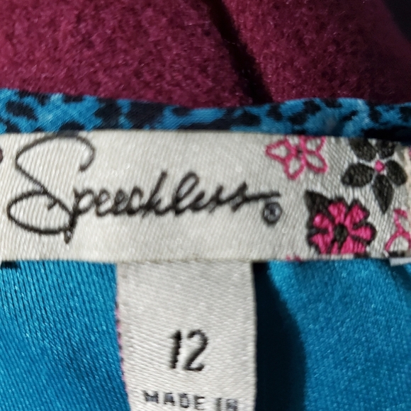 Speechless Blue Off-Shoulder Puff Split Sleeve Dress Girls Size 12 - Picture 8 of 8